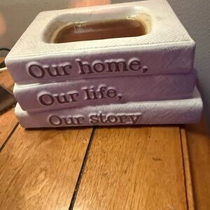 White Decorative Book Stack Accent